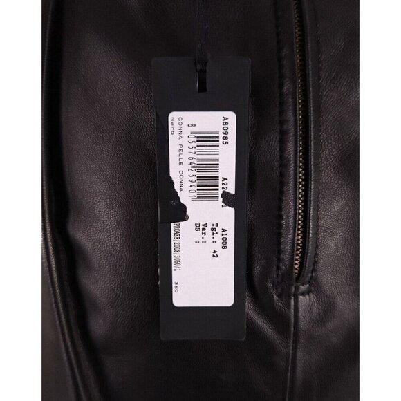 Versace Wrap-effect Pleated Leather Mini Skirt Black IT 42 US 6 NWT US$2,495 - Picture 10 of 16